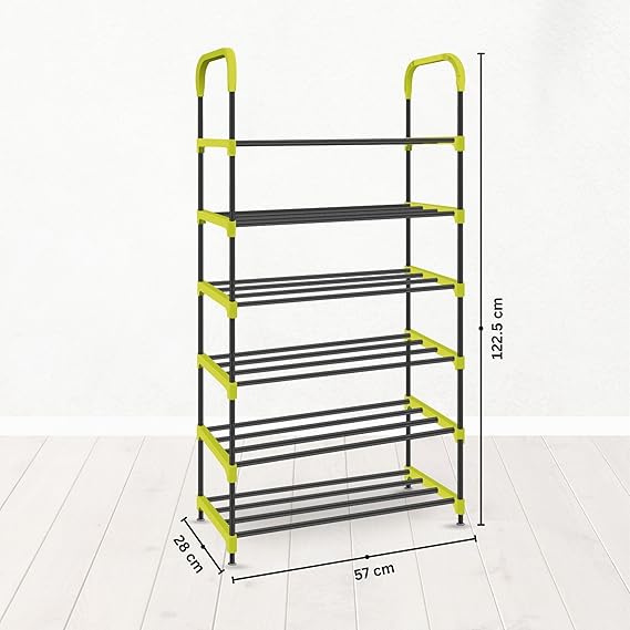 Planetarrium Hub 6-Tier Space-Saving Shoe Rack Stand for Home – Durable Plastic & Metal Shoe Organizer for Entryway, Hallway, Closet & Bedroom