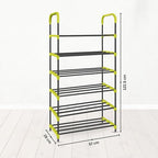 Planetarrium Hub 6-Tier Space-Saving Shoe Rack Stand for Home – Durable Plastic & Metal Shoe Organizer for Entryway, Hallway, Closet & Bedroom