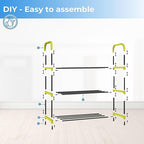 Planetarrium Hub 3-Tier Space-Saving Shoe Rack Stand for Home – Durable Plastic & Metal Shoe Organizer for Entryway, Hallway, Closet & Bedroom