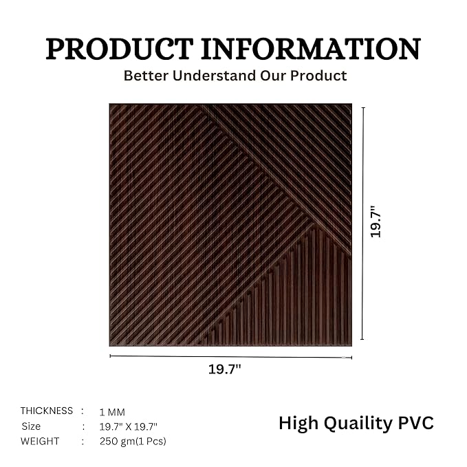 Planetarrium Decor 3D Self Adhesive Wall Panel Walnut Wood TP 106 Design Pack of 18 Covers 48.51 Sq. Ft.TP106