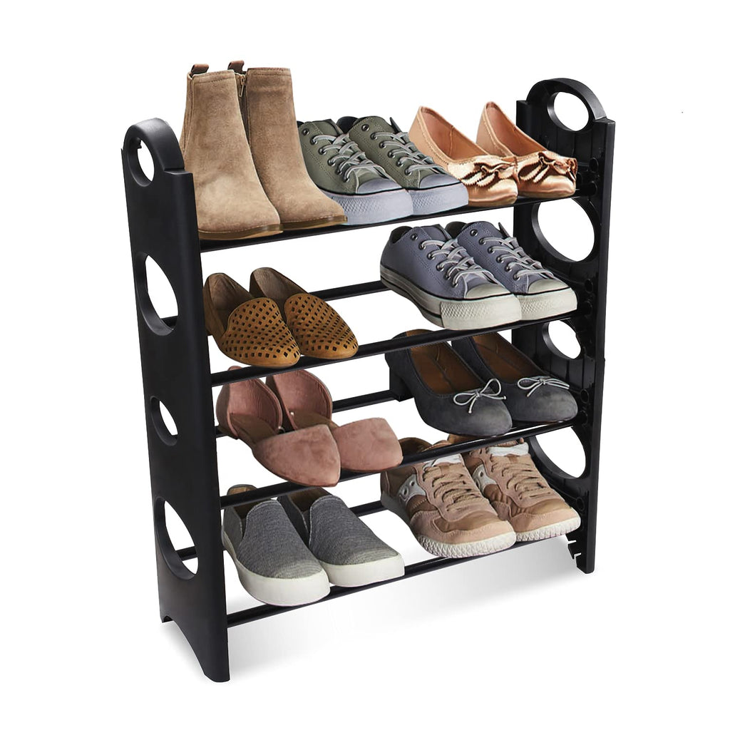 Premium 4 Shelf Plastic and Steel Shoe/Chappal/Book/Clothes Rack/Stand/for Home