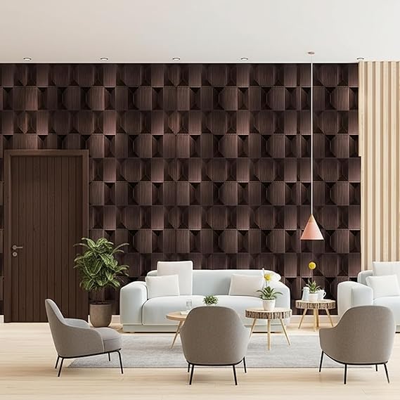 Planetarrium 3D PVC Wall Panels - Abstract Design, Red Coper Rust Color 19.7" x 19.7" (Pack of 40) - Covers 107.6 Sq. Ft.