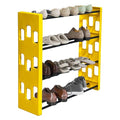 Planetarrium Hub Kaan Premium 4 Shelf Plastic and Steel Shoe/Chappal/Book/Clothes Rack/Stand/for Home -(Yellow)