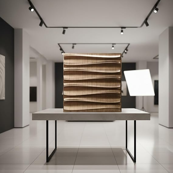 Planetarrium Decor 3D PVC Wall Panel - USA Certified SGS Approved Dune Design Gold Color 19.7" x 19.7" (Pack of 12) - Covers 32.34 Sq. Ft.