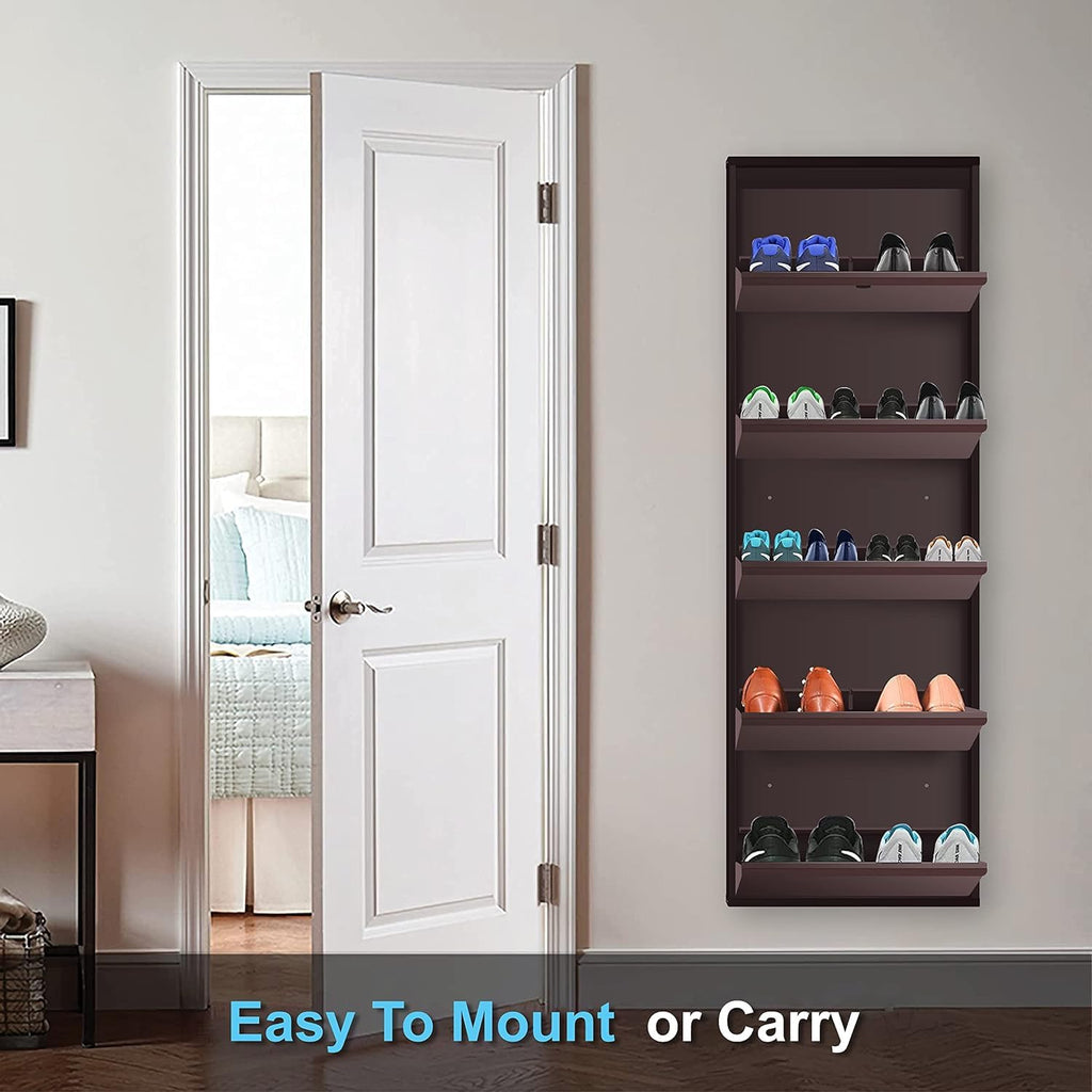 Planetarrium Hub 5 Shelf Metal Shoe Cabinet for Home with Doors & Lock| Wall Mount Metal Shoe Rack for Home| Space Saving Chappal Sandal Shoe