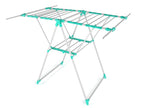 planetarium Lofty Mild Steel Pre-Assembled Foldable Cloth Drying Stand/Rack with 4 Extractable Rods (Sea Green)