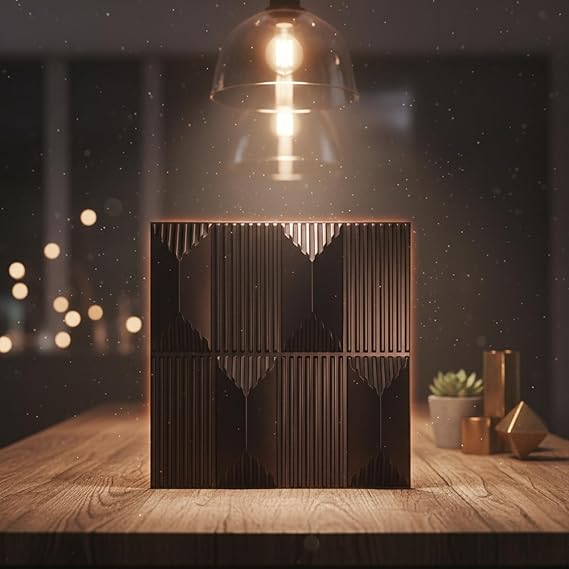 Planetarrium 3D PVC Wall Panels - Abstract Design, Red Coper Rust Color 19.7" x 19.7" (Pack of 40) - Covers 107.6 Sq. Ft.