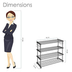 Planetarrium Hub Sturdy Premium Multipurpose Steel Shoe/Chappal/Book/Clothes Rack/Stand/for Home (4 Shelves)