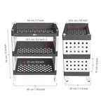 Planetarrium Hub Lexi Plastic 3 Tier Multi-Purpose Storage Organizer Kitchen Rack with Wheels | Fruits & Vegetable Stand/Basket for Kitchen (Grey)