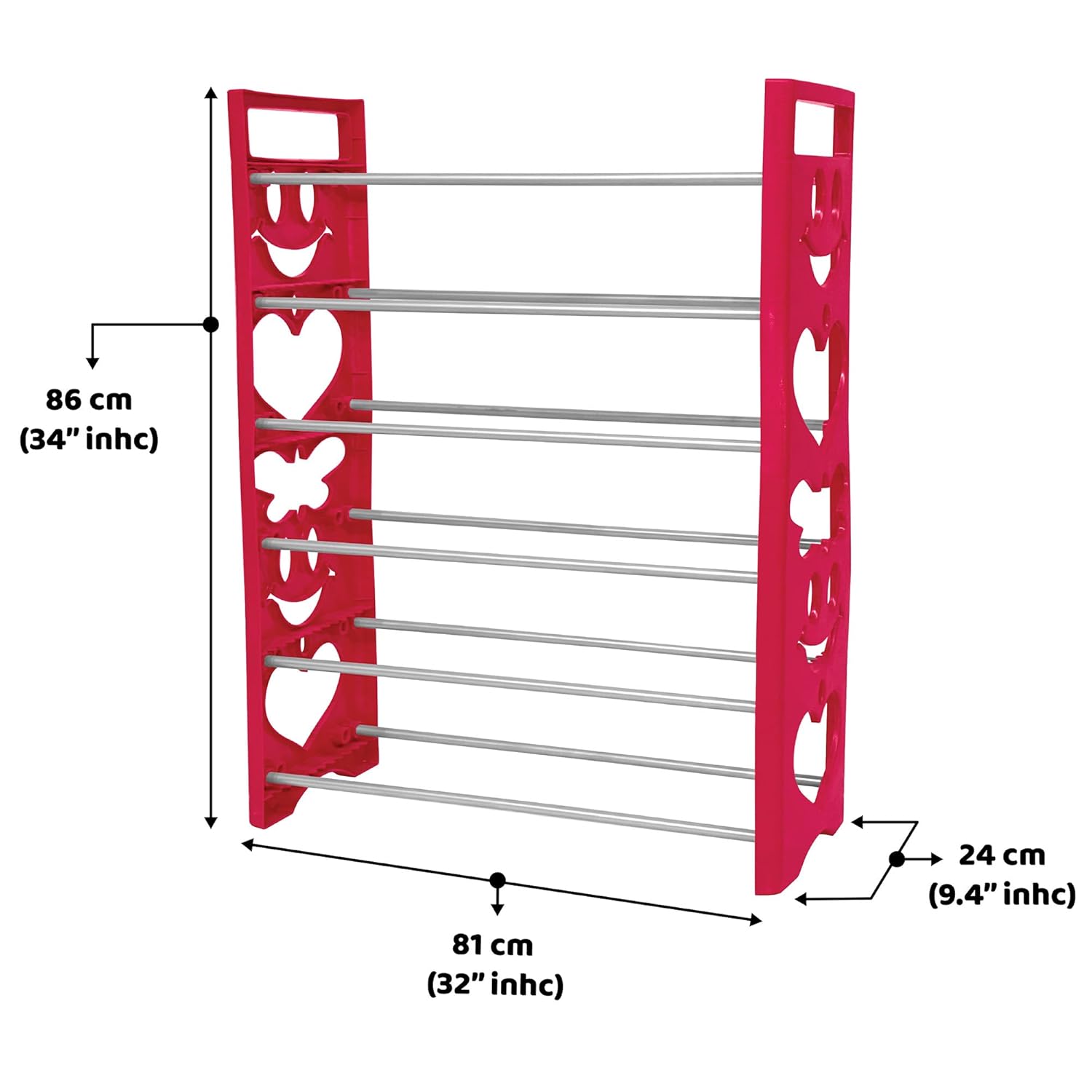 Planetarrium Premium 6 Shelf Plastic and Steel Shoe/Chappal/Book/Clothes Rack/Stand/for Home