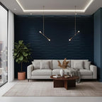 Planetarrium Hub Wall Panels for Bedroom - USA Certified SGS Approved Dune Design Navy Blue Color 19.7" x 19.7" (Pack of 40) - Covers 107.80 Sq. Ft.