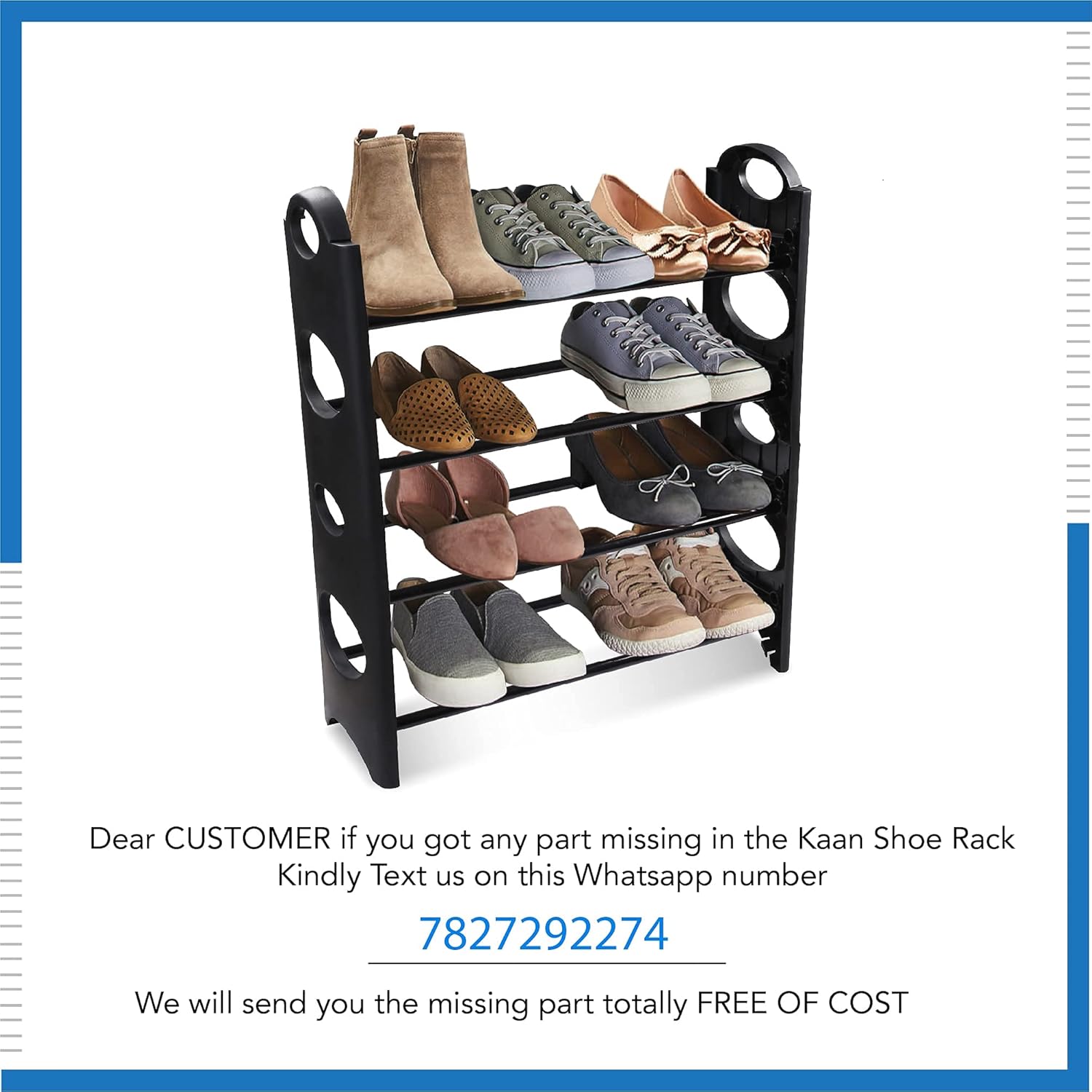 Premium 4 Shelf Plastic and Steel Shoe/Chappal/Book/Clothes Rack/Stand/for Home -ultra
