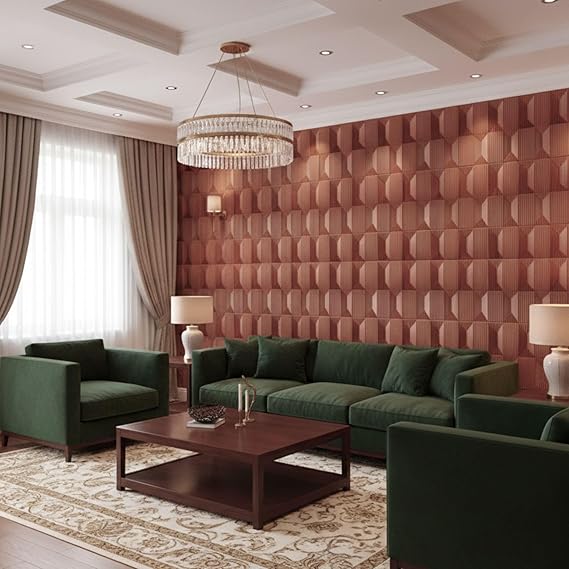 Planetarrium 3D PVC Wall Panels for Bedroom & Living Room | Artisian Design | Blackwood Color| 19.7 x 19.7 Inch | Pack of 12 | 32.28 Sq Ft