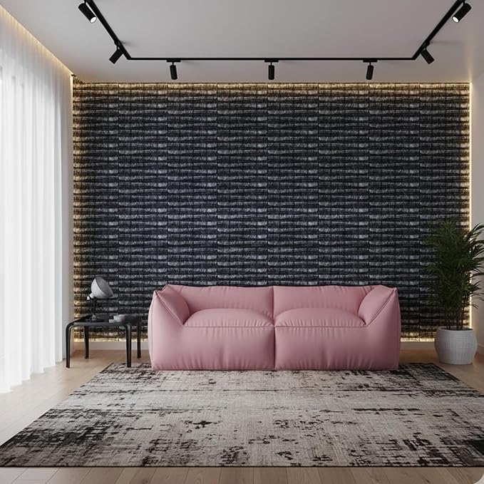 Planetarrium  Decor 3D PVC Wall Panel - USA Certified SGS Approved Dune Design, Thunder Black Color 19.7" x 19.7" (Pack of 18) - Covers 48.51 Sq. Ft.