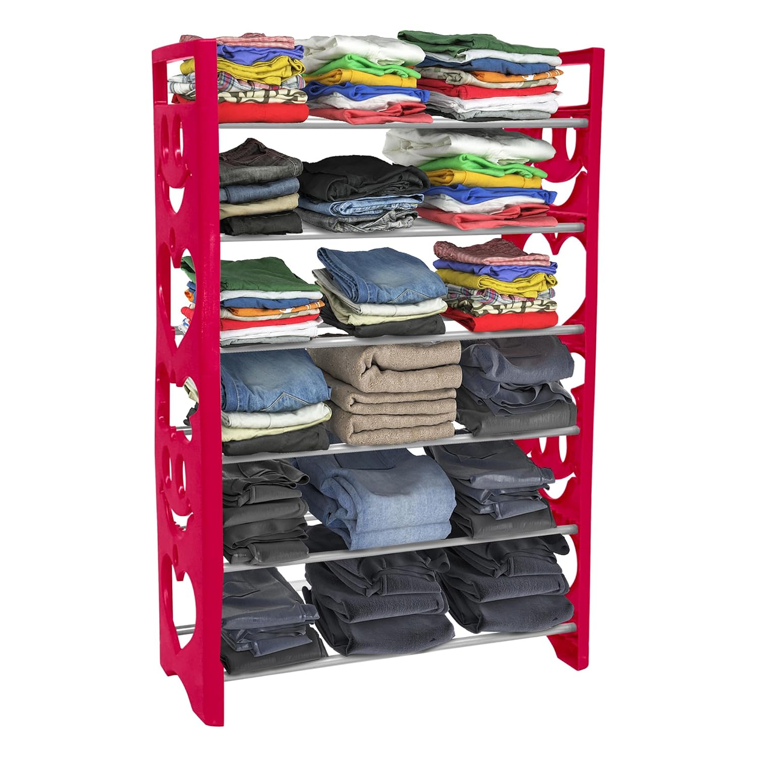 Planetarrium Premium 6 Shelf Plastic and Steel Shoe/Chappal/Book/Clothes Rack/Stand/for Home