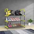 Planetarrium Hub 3-Tier Space-Saving Shoe Rack Stand for Home – Durable Plastic & Metal Shoe Organizer for Entryway, Hallway, Closet & Bedroom