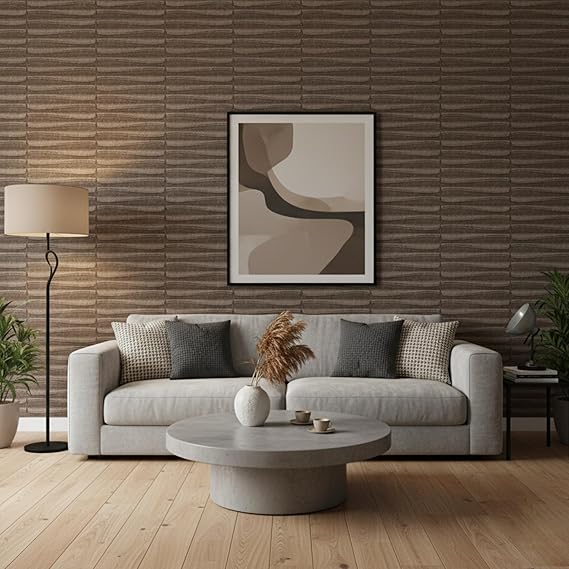 Planetarrium Hub PVC Panel for Wall - USA Certified SGS Approved Dune Design Magnum Brown Color 19.7" x 19.7" - Covers 107.80 Sq. Ft.