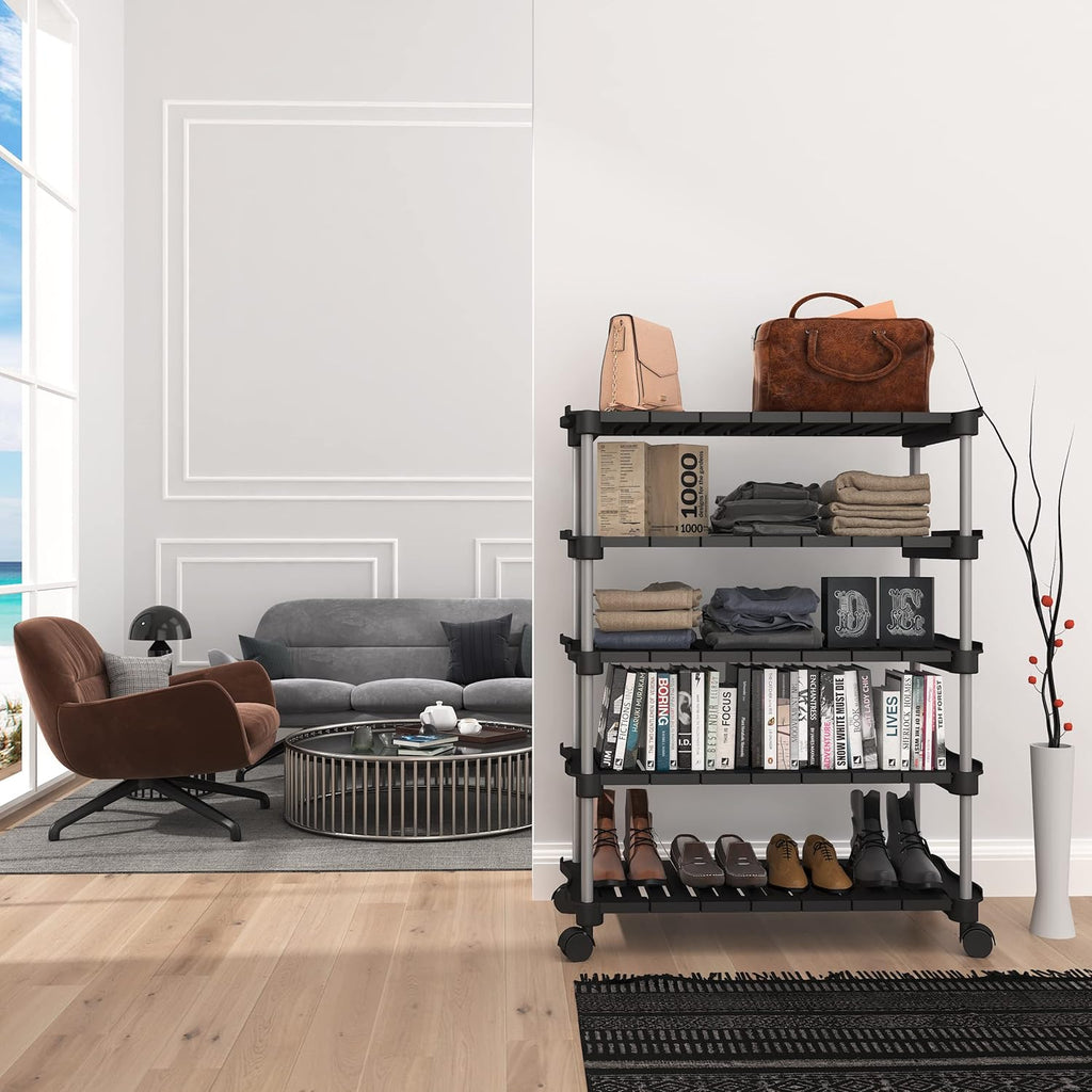 Planetarrium  Stackable and Durable, Easy to Assemble, Space Saving Wardrobe Organizer Shoe Rack/Book stand (5 Shelf)