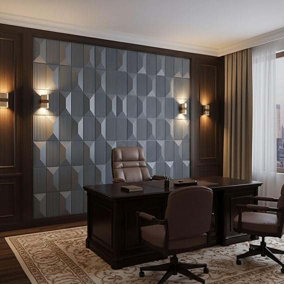 Planetarrium 3D PVC Wall Panels - Abstract Design, Red Coper Rust Color 19.7" x 19.7" (Pack of 40) - Covers 107.6 Sq. Ft.