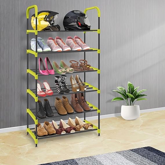 Planetarrium Hub 6-Tier Space-Saving Shoe Rack Stand for Home – Durable Plastic & Metal Shoe Organizer for Entryway, Hallway, Closet & Bedroom