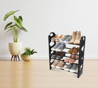 Premium 4 Shelf Plastic and Steel Shoe/Chappal/Book/Clothes Rack/Stand/for Home -ultra