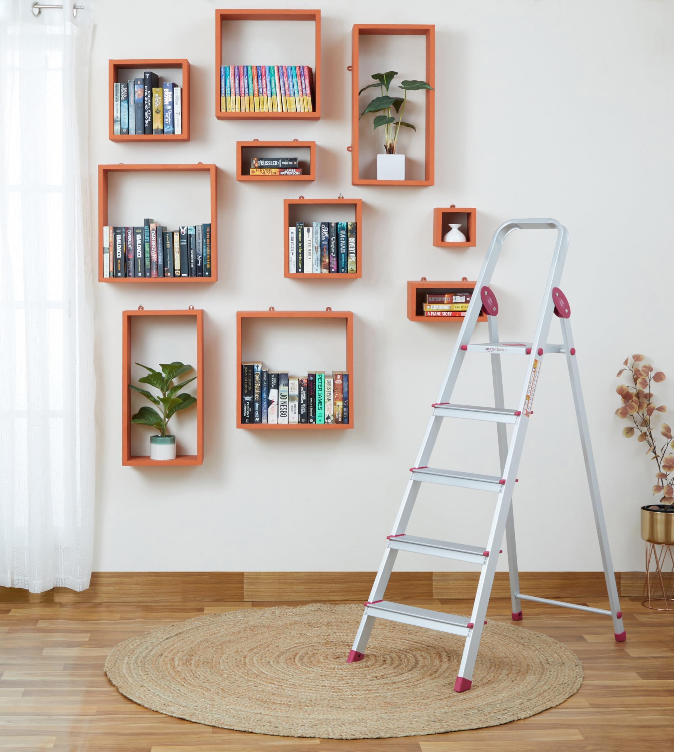 Planetarrium Basics Dynamo - Foldable Step Ladder, Anti Skid PVC Shoes, 3 Steps (Steel, Black & Lime Green)