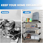 Planetarrium Alloy Steel Cady Shoe Rack For Home|Easy To Assemble,Space Saving,Stackable(4Shelf,A-Cady-Black), 500 x 300 x 300 mm