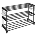 Planetarrium Hub Sturdy Premium Multipurpose Steel Shoe/chappal/Book/Clothes Rack/Stand/For Home (3 Shelves)