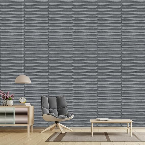 Planetarrium Decor 3D PVC Wall Panel - USA Certified SGS Approved Dune Design Gray Marble Color 19.7" x 19.7" (Pack of 12) - Covers 32.34 Sq. Ft.