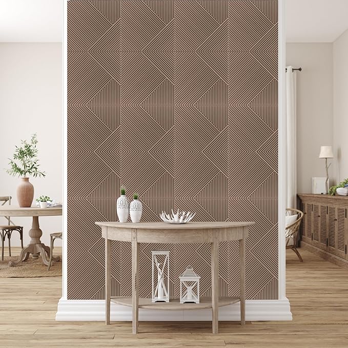 Planetarrium Decor 3D Self Adhesive Wall Panel Mega Greige TP 106 Design Pack of 18 Covers 48.51 Sq. Ft.TP106