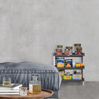 Planetarrium Hub Lexi Plastic 3 Tier Multi-Purpose Storage Organizer Kitchen Rack with Wheels | Fruits & Vegetable Stand/Basket for Kitchen (Grey)