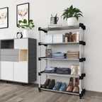 Planetarrium Alloy Steel Cady Shoe Rack For Home|Easy To Assemble,Space Saving,Stackable(5 Shelf,A-Cady-Black)