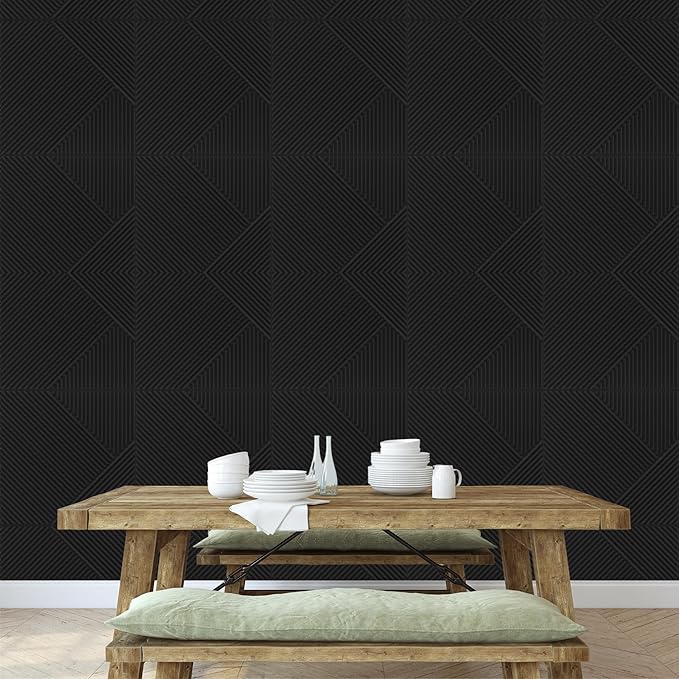 Planetarrium Decor 3D Self Adhesive Wall Panel Black TP 106 Design Pack of 18 Covers 48.51 Sq. Ft.TP106