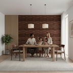 Planetarrium Hub 3D PVC Wall Panel - USA Certified SGS Approved Dune Design Walnut Wood Color 19.7" x 19.7" (Pack of 40) - Covers 107.80 Sq. Ft.