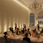 Planetarrium Hub 3D Wall Panel - USA Certified SGS Approved PVC Dune Design White Tail Color 19.7" x 19.7" (Pack of 40) - Covers 107.80 Sq. Ft.