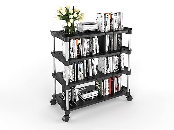 Planetarrium Hub Super Smart Stackable and Durable, Easy to Assemble, Space Saving Wardrobe Organizer Shoe Rack/Book stand (4 Shelf, Metal)