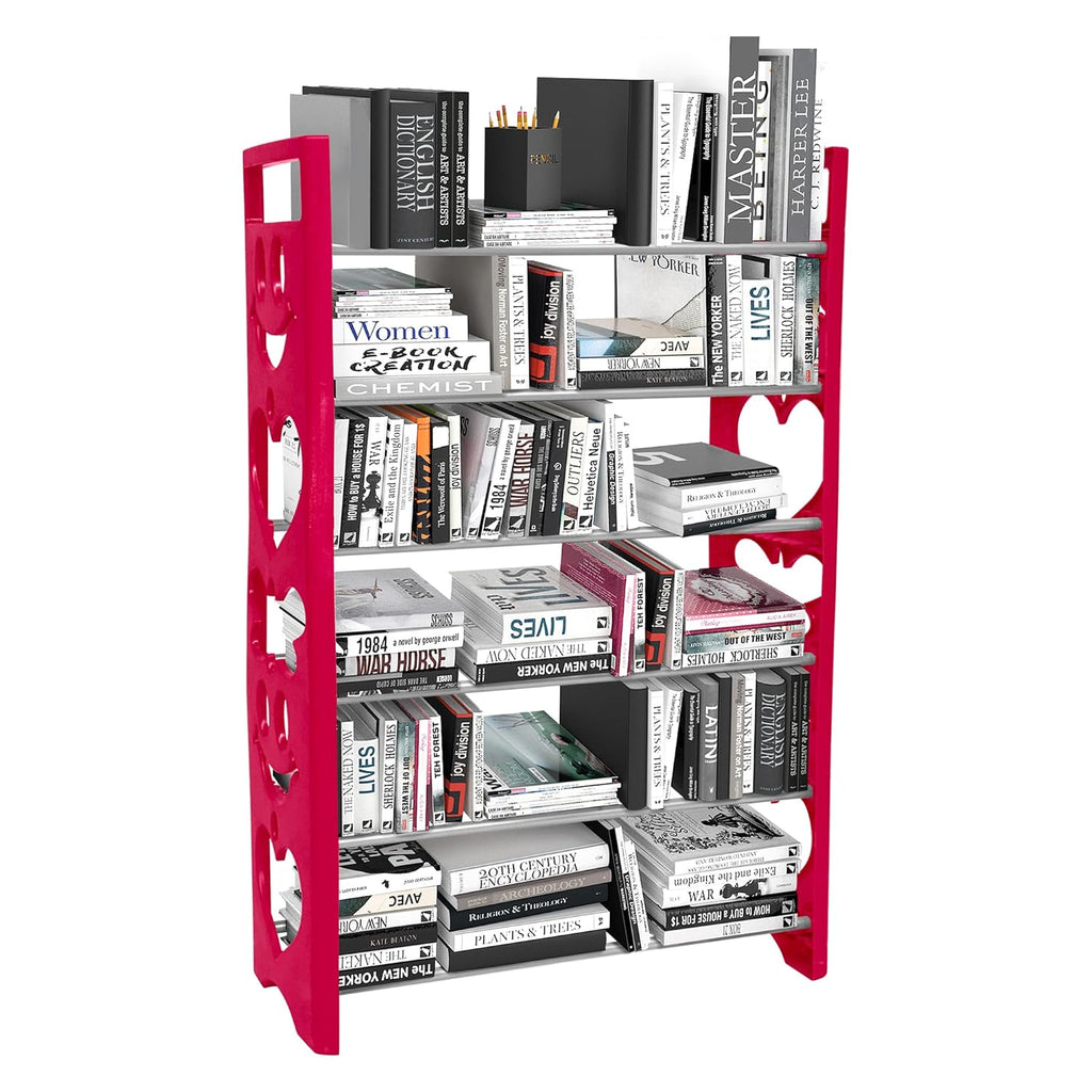 Planetarrium Premium 6 Shelf Plastic and Steel Shoe/Chappal/Book/Clothes Rack/Stand/for Home