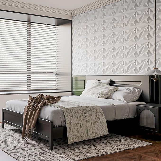 planetarium Decor 3D PVC Wall Panels - Diamond Design, White Color 19.7" x 19.7" (Pack of 40) - Covers 107.6 Sq. Ft.