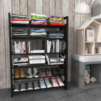 Planetarrium Premium 6 Shelf Plastic and Steel Shoe/Chappal/Book/Clothes Rack/Stand/for Home