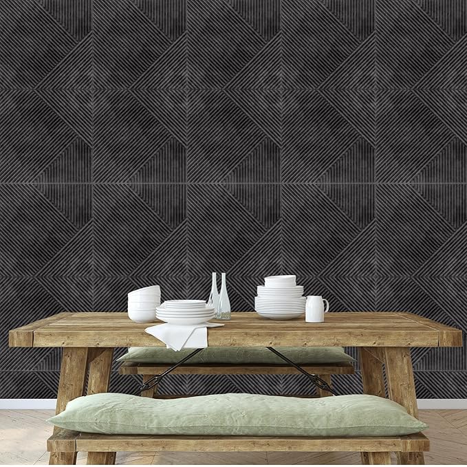 Planetarrium Decor 3D Self Adhesive Wall Panel Nexa Gray TP 106 Design Pack of 18 Covers 48.51 Sq. Ft.TP106