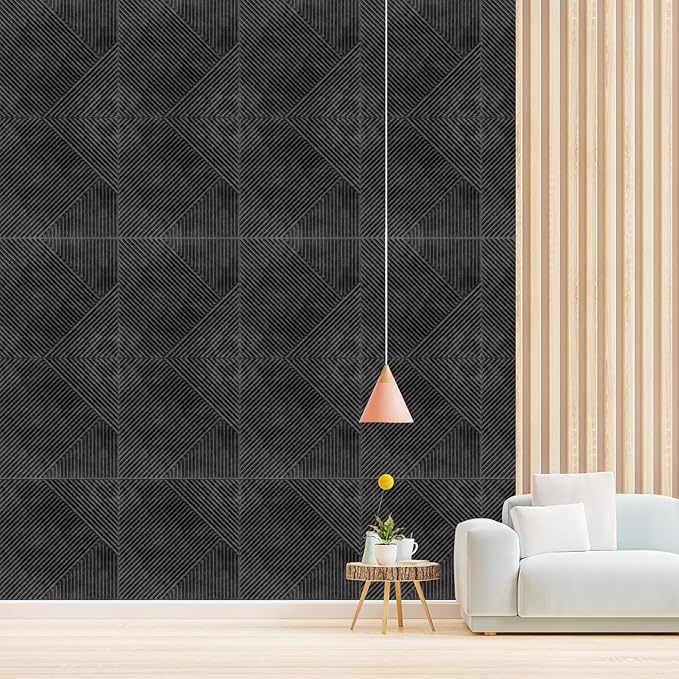 Planetarrium Decor 3D Self Adhesive Wall Panel Nexa Gray TP 106 Design Pack of 18 Covers 48.51 Sq. Ft.TP106