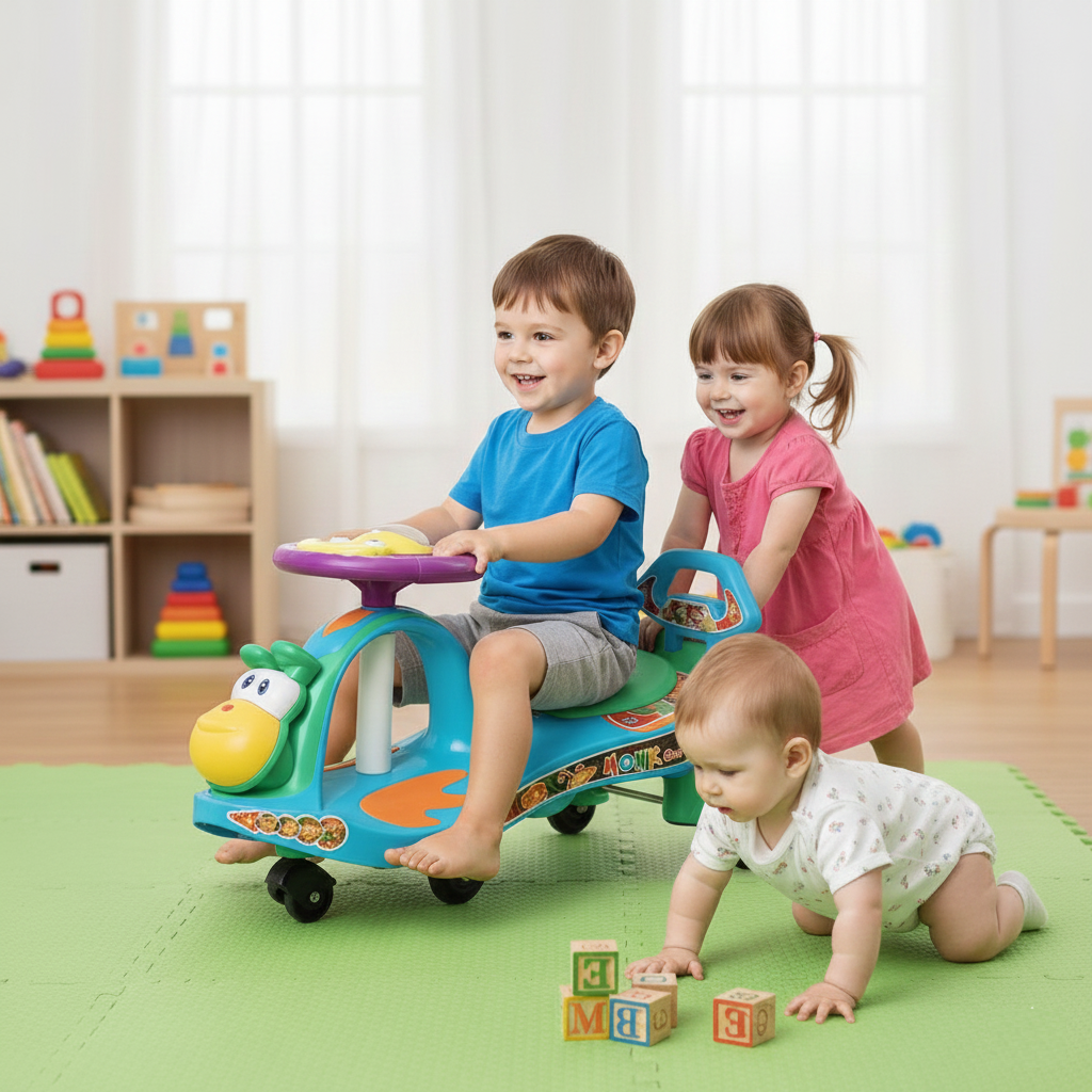 Planetarium Hub Magic Car for Kids for Boys and Girls & Comfortable Seats & Durable Weight Cap - Ride-on Baby Car- Monk Deluxe Car