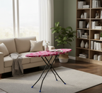 Planetarium Hub Premium Wooden Ironing Board/Table with Iron Holder, Foldable & Adjustable - Height Adjustable - 18 Inches (Printed)
