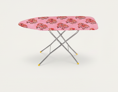 Planetarium Hub Premium Wooden Ironing Board/Table with Iron Holder, Foldable & Adjustable - Height Adjustable - Printed - 18 Inches