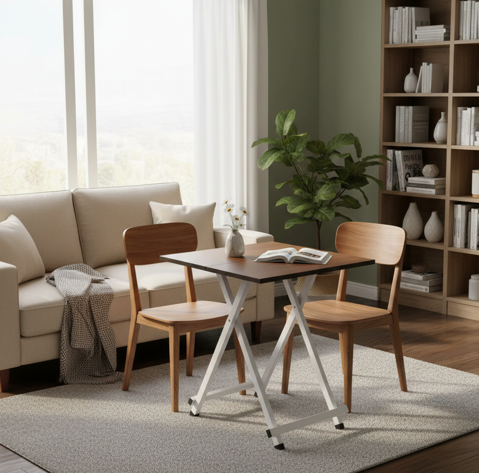 Planetarium Hub Multi-Purpose Foldable Square Wooden Table/Garden Table/Patio Table/Study Table