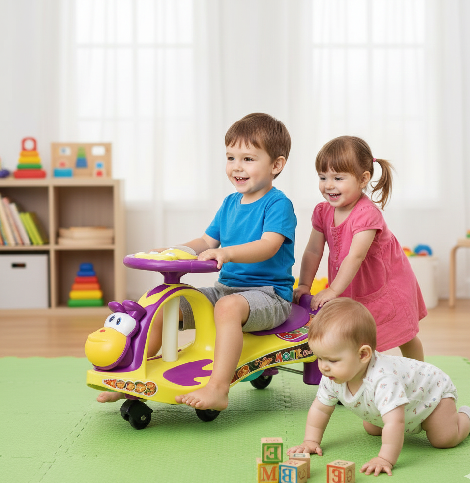 Planetarium Hub Magic Car for Kids for Boys and Girls & Comfortable Seats & Durable Weight Cap - Ride-on Baby Car - Monk Car