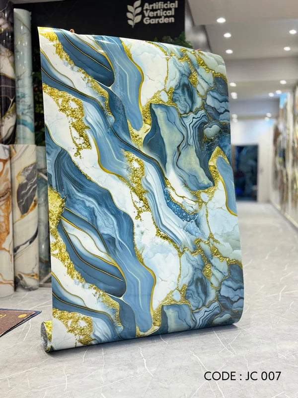 Self Adhesive UV Marble Sheets (size   10   x   4   Feet)  pack of 12