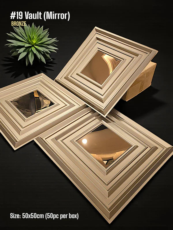 planetarium Vault 3D PVC Panel (Mirror)  6 colors option - (Size   50*50cm) pack of 10.