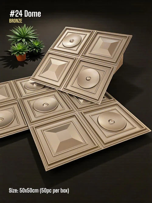 Planetarrium Hub 24 Dome - Dome 3D PVC Panel (Without Mirror) - (Size 50*50cm) - Bronze