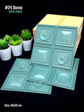 24 Dome - Dome 3D PVC Panel (Without Mirror) - (Size 50*50cm) - Pastel Green